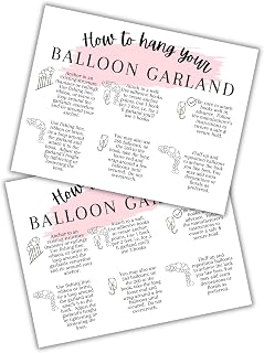 How To Hang your Balloon Garland Care Instruction Cards 30pk 4.25x5.5” Guide DIY Kit Arch Stand Anchor for Artists How to Build and Mount
