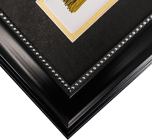 Miniatura 6 de GraduationMall Marco de diploma negro de 11 x 22 pulgadas con soporte de borla e imagen para certificado de 8.5 x 11 pulgadas, foto de 5 x 7