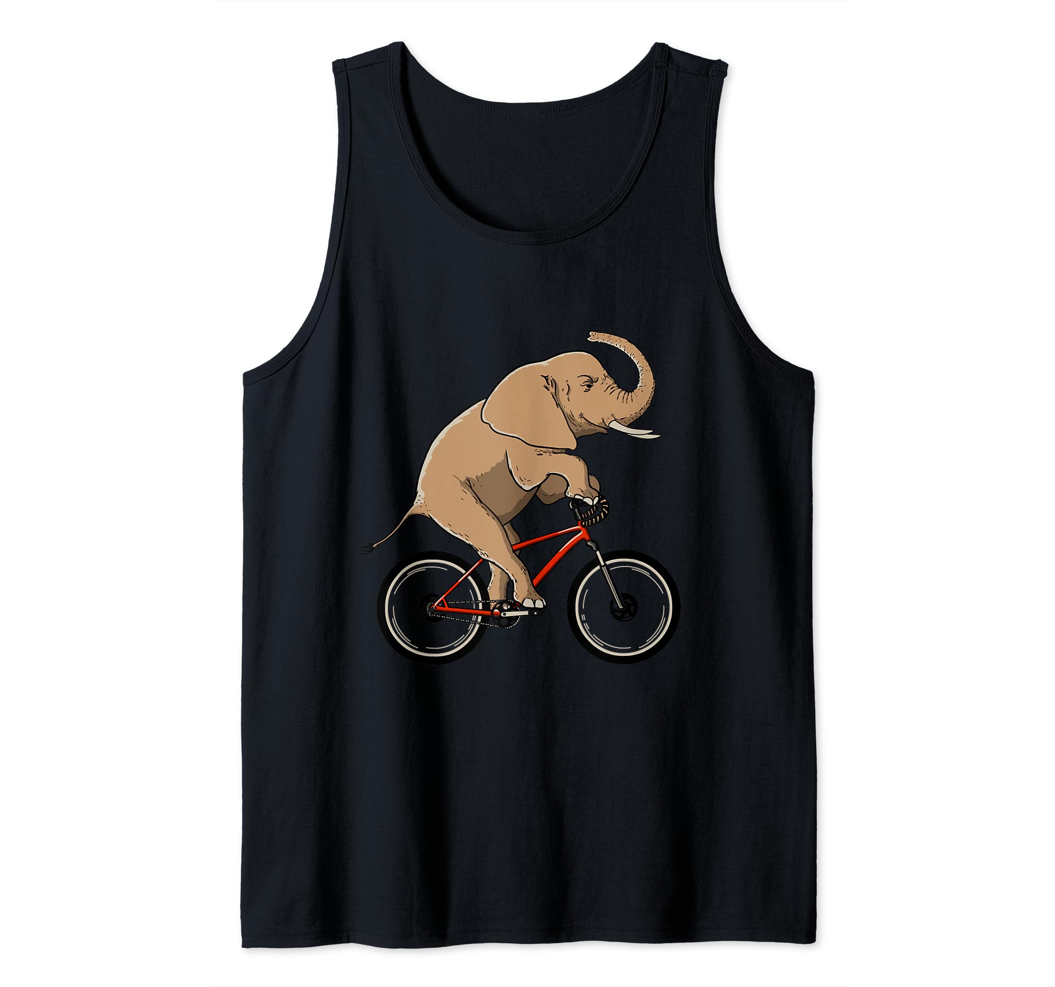 Supersized. Funny elephant on Bike Design. Tank Top