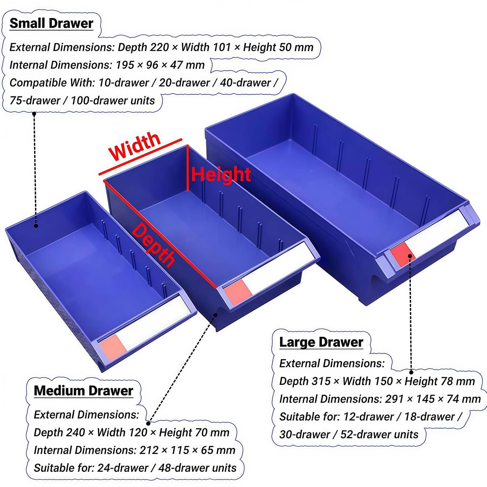 Hardware Organizer Cabinet con etichette per l'organizzazione efficiente degli attrezzi da officina