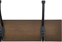 Vista 3 de Yaxa Basics - Perchero de pared rectangular estilo casa de campo con ganchos de almacenamiento, 5 ganchos, color madera de granero Farmhouse