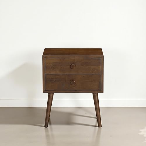 Miniatura 21 de NTC Mesita de noche Zoe de roble macizo, mesa auxiliar moderna de mediados de siglo, muebles de noche, mesa auxiliar, fácil montaje, negro quemado