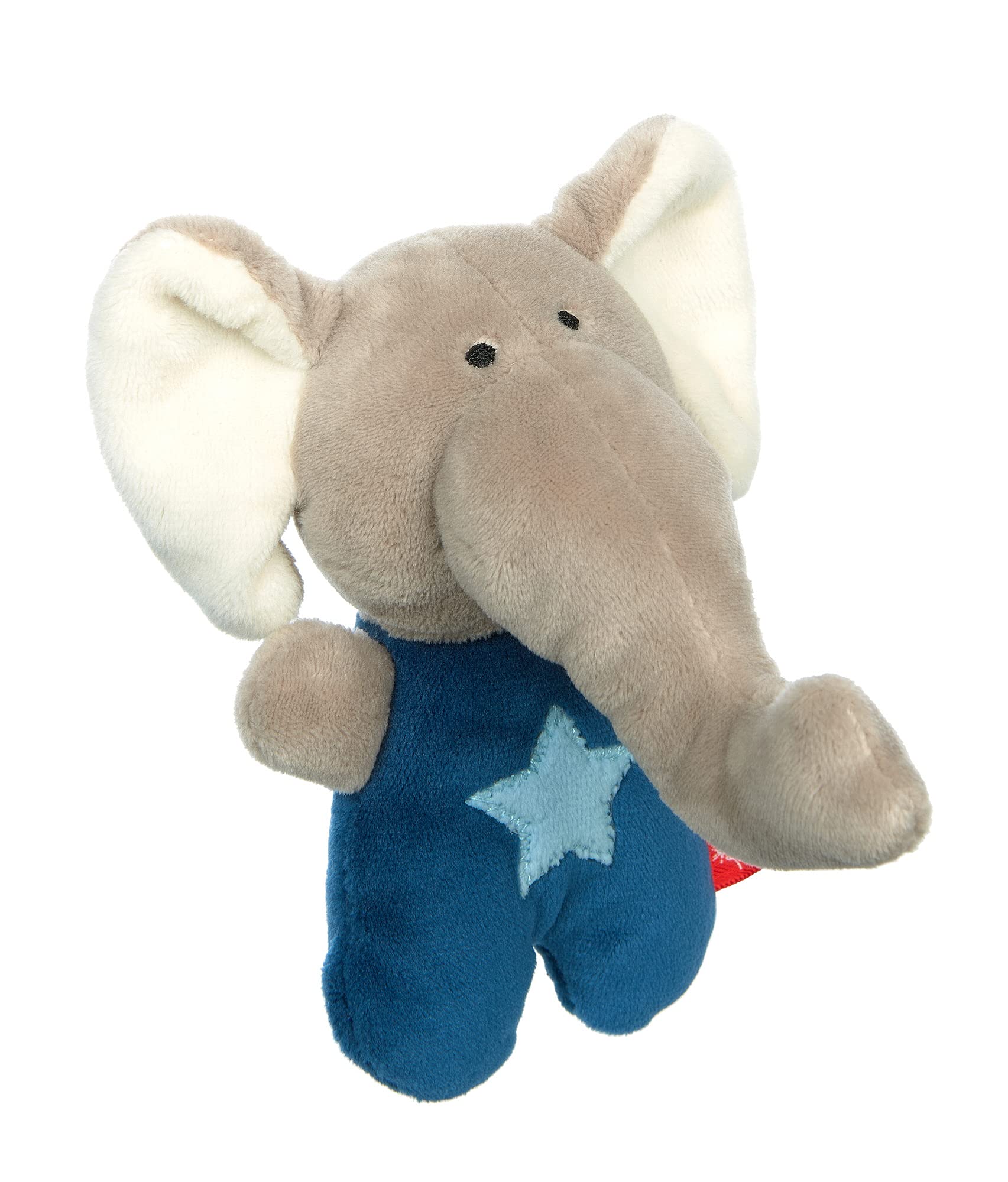 Sigikid- Rassel Elefant, Red Stars Sonajero, Color Azul y Gris (42796)