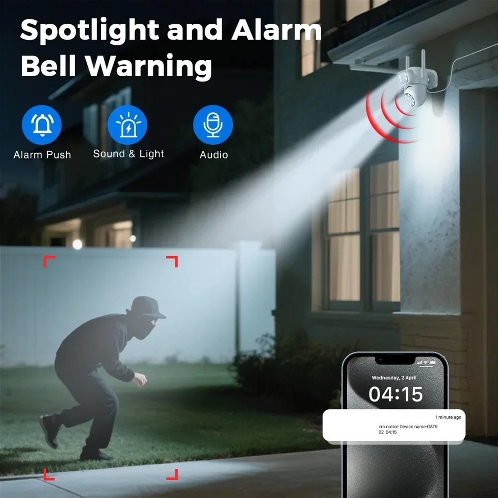 Kamera PTZ Wi-Fi 6MP z podwójnym obiektywem i dwoma ekranami, kamera do monitoringu domu, noktowizor, kamera bezpieczeństwa CCTV IP(6MP NO SD Card)