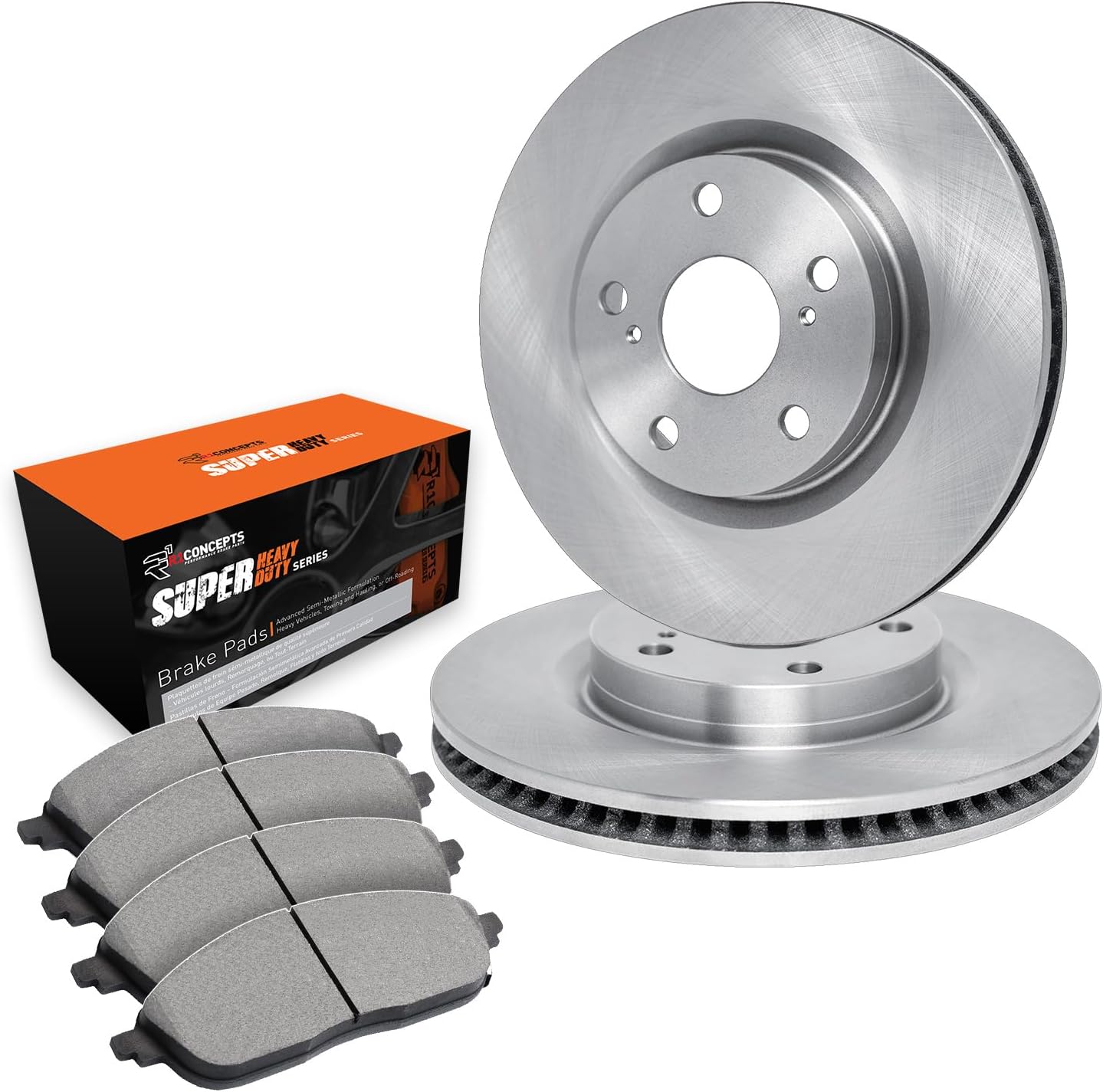 R1 Concepts Front Brake Kit For 1982-1988 American Motors Eagle; 1984-1989 Jeep Cherokee, Wagoneer; 1986-1989 Jeep Comanche| Blank Brake Rotors| Super Duty Brake Pads and Rotors Kit