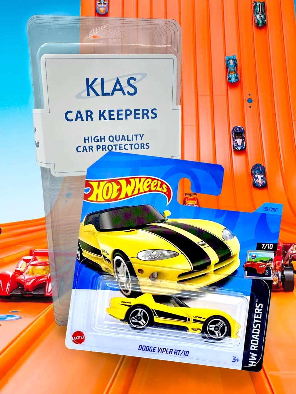 Hot Wheels Dodge Viper RT/10 (Yellow) 7/10 HW Roadsters 2023-131/250 (Short Card) *** available in A KLAS CAR KEEPER PROTECTIVE COLLECTORS CASE *** HKH43 - Image 3