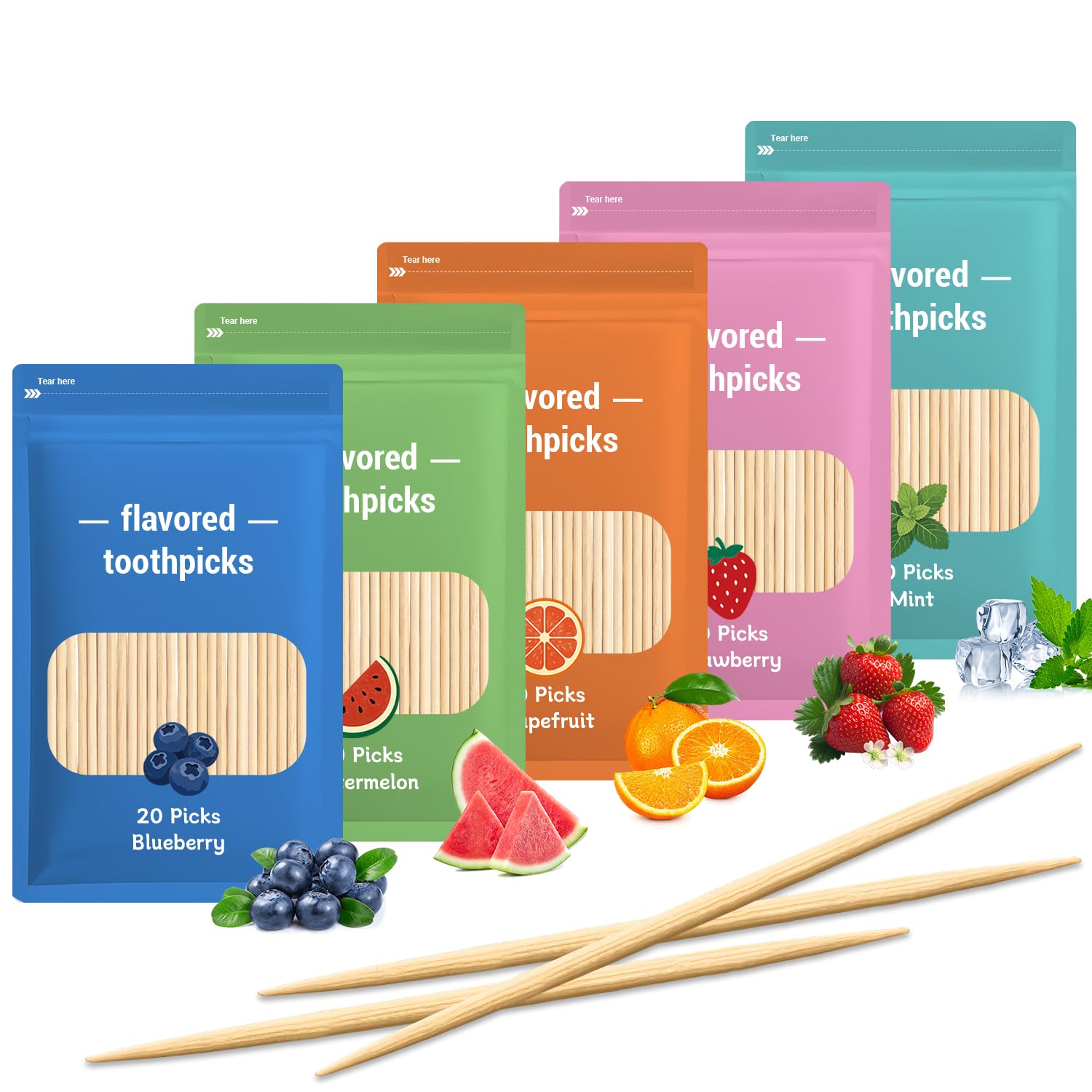 Generic Flavored Toothpicks 5-Flavor Combo Pack - toothpicks | Mubboo