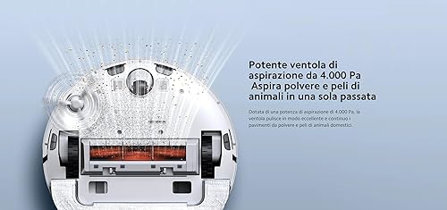 Xiaomi Robot Vacuum X10, Aspirapolvere Lavapavimenti con Svuotamento Automatico Polvere, Aspirazione 4.000Pa, Peli Animali, Batteria 5200mAh, Navigazione LiDAR, Mappatura Personalizzata, Controllo APP - 7
