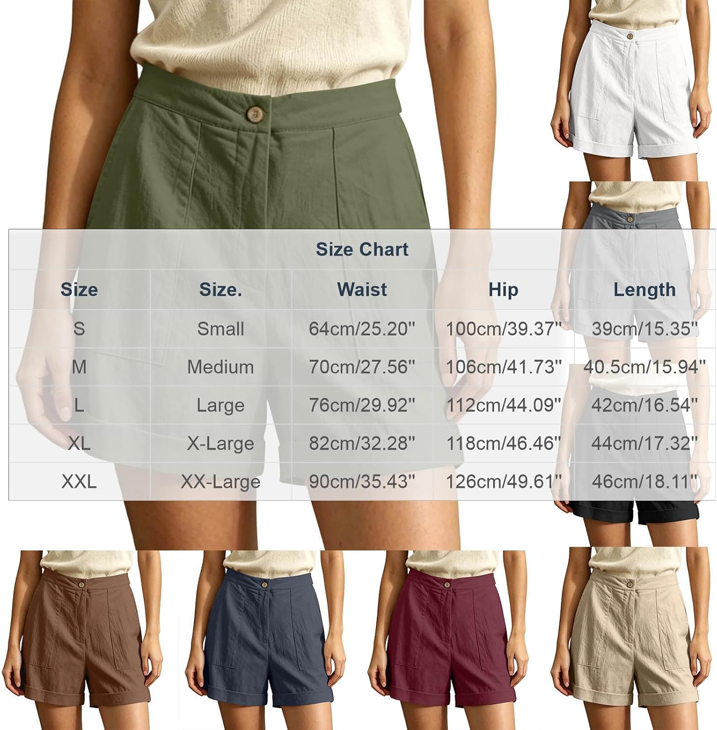 Women's Shorts High Waisted Comfy Business Casual Summer Shorts Loose Fit Fashion Solid Color Clothing with Pockets