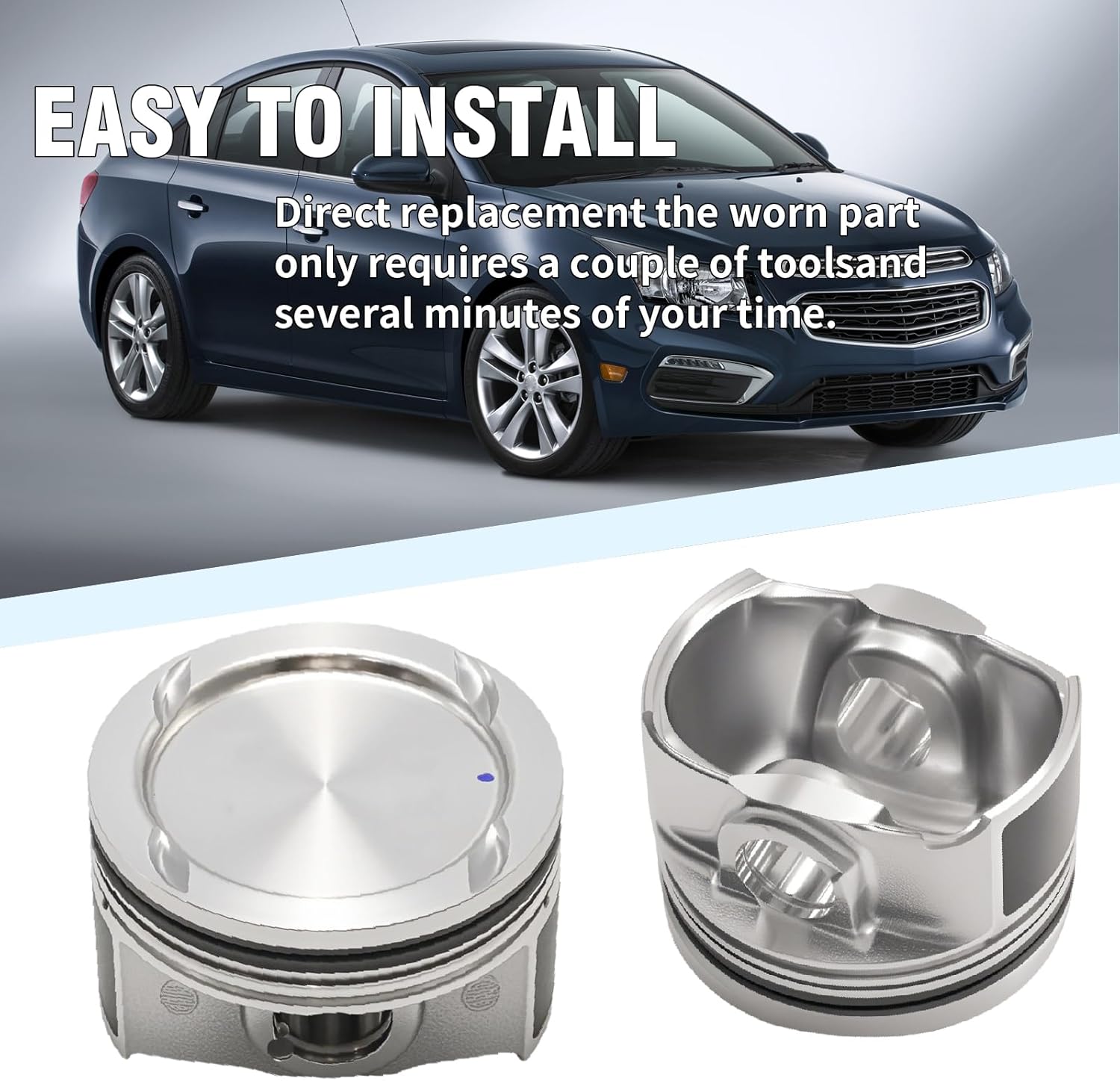 25198520 Engine Piston Pin Snap Ring Kit, Inner/Engine Piston and Pin and Snap Ring Replacement for Buick Encore 2013-2021 for Chevrolet Cruze Sonic Trax 2011-2021 Replaces 55580184 25195065