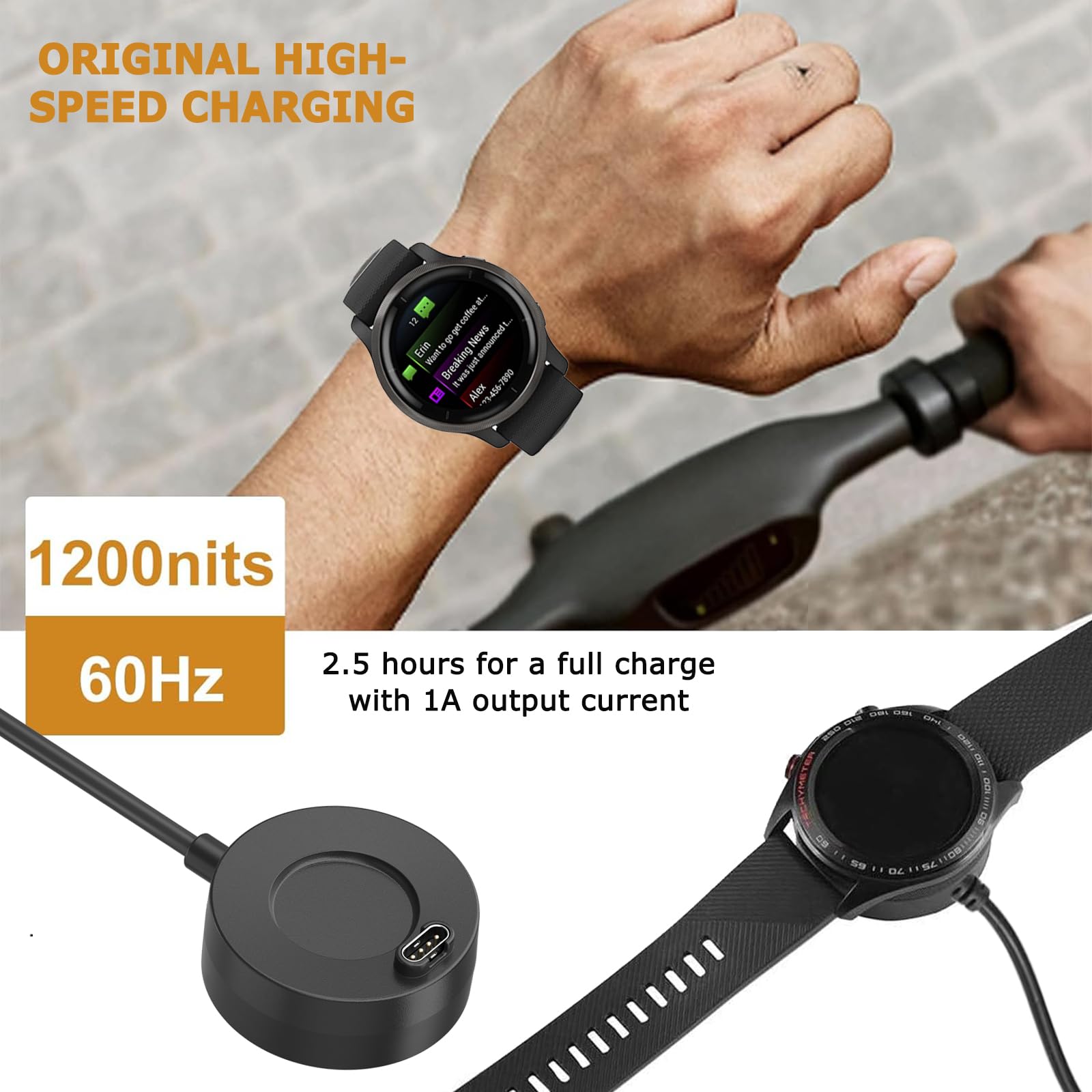 Cavo Ricarica AMZPAS Per Garmin - Compatibile Con Fenix 7/6/5, Venu, Forerunner, Vivoactive - Foto 2