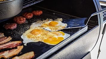 Bene Casa Reversible Cast-Iron Griddle | 20x9x1.5 Double Burner Pan | Flat & Ridged Surfaces for Versatile Cooking | Ideal for Stovetop, Oven, Campfire | Durable with Easy-Grip Handles
