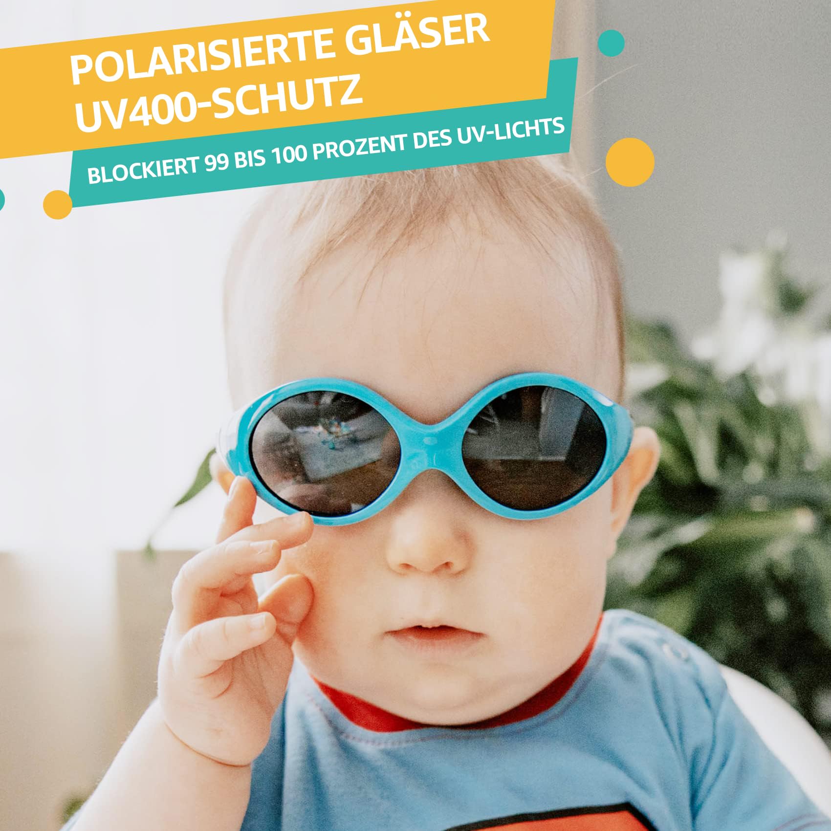 DUCO Lunettes de soleil polarisées Enfants Monture flexible en TPEE pour garçons et filles 0 à 5 ans K012