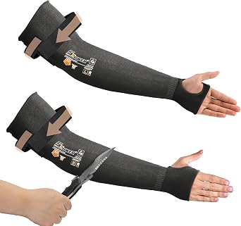 Schwer ANSI A4 Cut Resistant Arm Sleeves with UHMWPE, Lightweight and High-Strength, 15X Stronger than Steel, Comfort Protective Arm Guards for Gardening, Farming, Work, Construction, S913