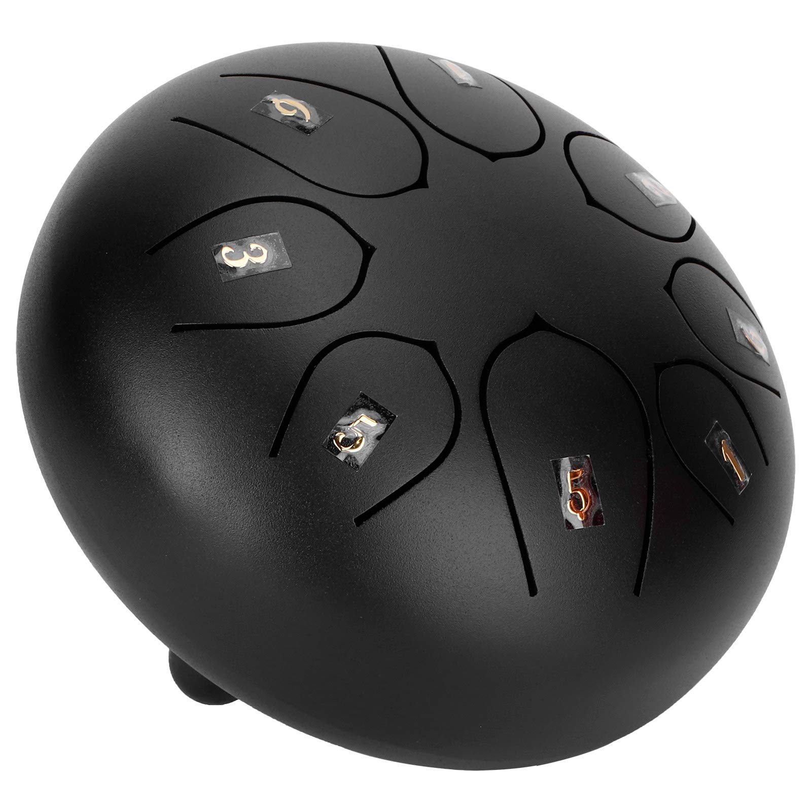 Tambour de Langue Handpan, Tambour de Langue de 6 Pouces, Tambours de Poêle à Main éthérés 8 Tons avec Instrument de Percussion de Pilon (Noir)