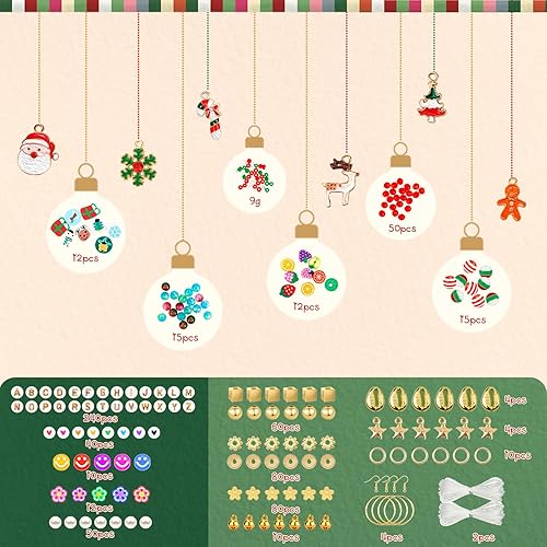 Miniatura 10 de Gionlion - Kit de cuentas de arcilla para hacer pulseras, paquete de 2 cajas de cuentas de letras, separadoras y dijes para hacer joyas de amistad