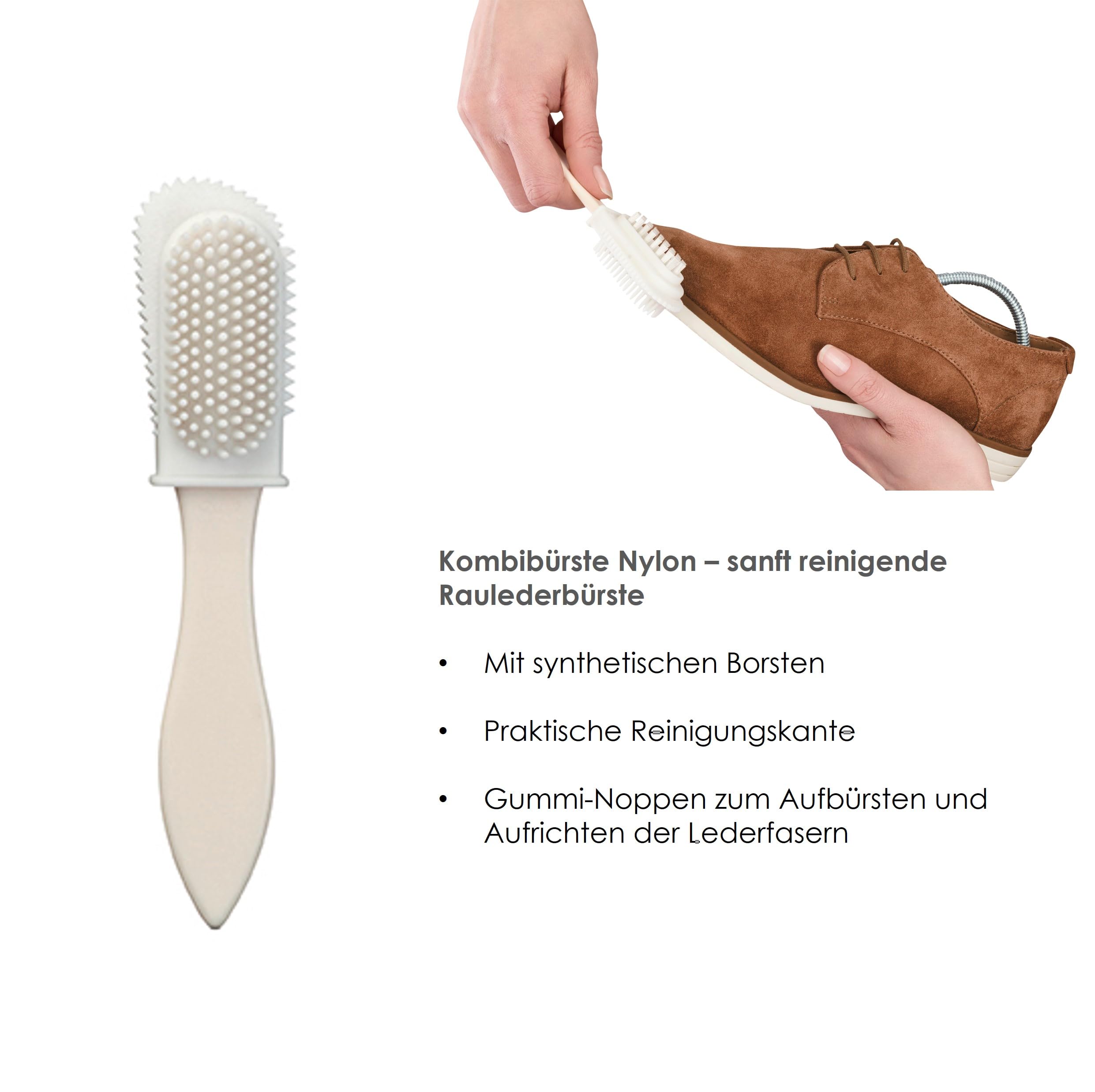 Velours Nubuk Wildleder Pflege Schuhputzset mit neuem 100% PFC-freiem Imprägnierspray Solitaire Perfect Protect