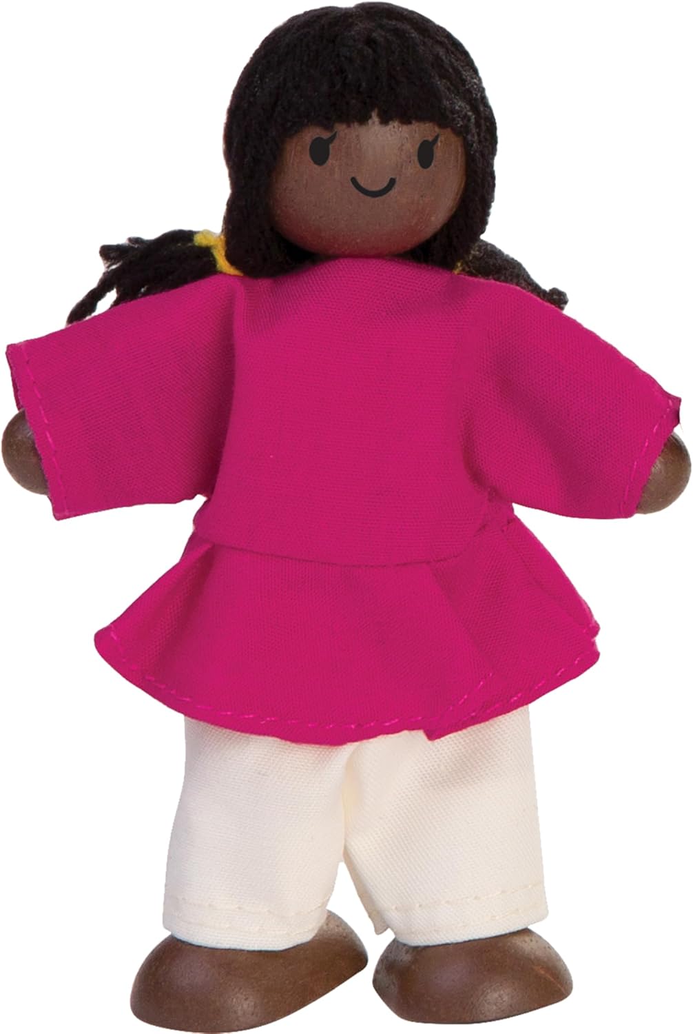 PlanToys® Girl Wooden Dollhouse Figurine | Poseable 1:12 Scale Mini Doll (4 Inch) | Dollhouse Accessories for Pretend Play | Eco-Friendly Montessori Toy for Kids Ages 3+