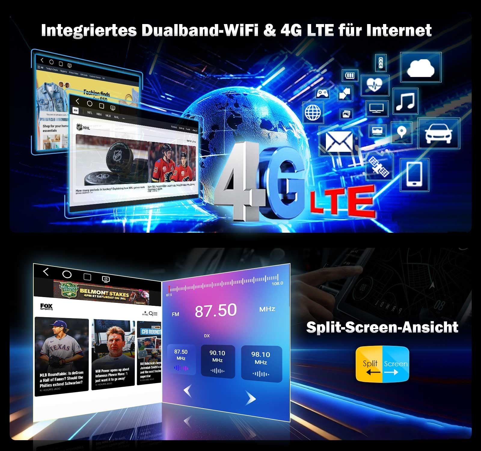 Erisin 128GB Android 16 Autoradio Bluetooth für VW Touran T5 Polo 6R Passat | 9" Qualcomm 8-Kern 8GB+128GB CarPlay Android Auto Autoradio für VW Caddy Tiguan Touran Skoda Unterstützt WiFi 4G DSP CANbus