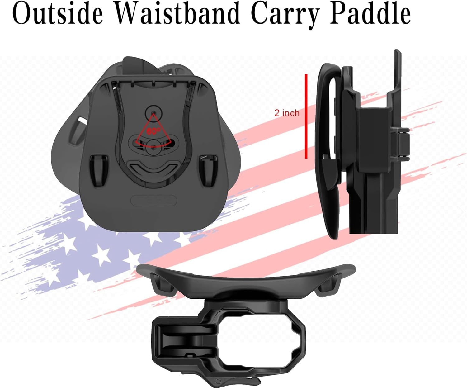 M&P Shield 9mm Holster, OWB Paddle Holster fit 3.1" Barrel Smith & Wesson M&P Shield Plus 9mm/40, M&P 9mm/40 Shield 2.0, Adjustable Cant Gun Holster with Fast Release - Right Handed