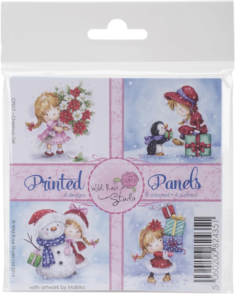 Wild Rose Studio Printed Panels, Christmas Girl Panels