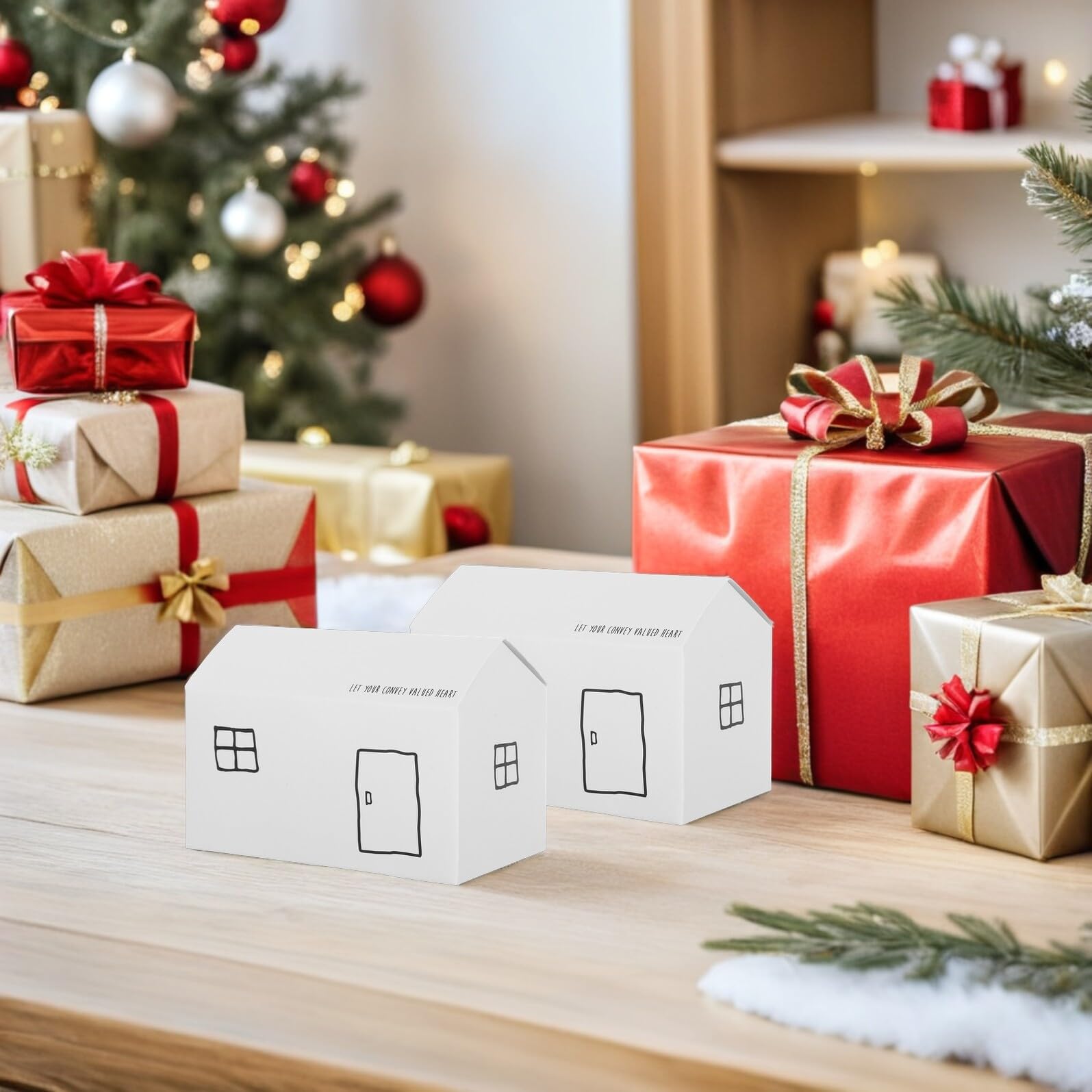50 pezzi Scatole Regalo Casa Confezione Piccola per Dolci e Caramelle Scatole di Carta per Feste Matrimonio e Natale Facili da Montare Design Elegante e Protettivo