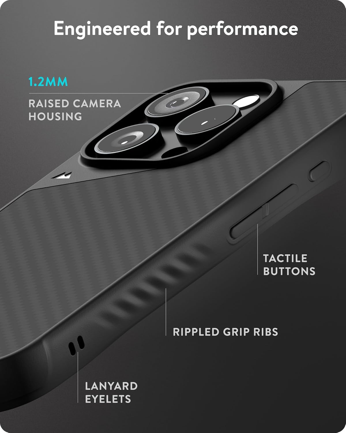 Mous for iPhone 16 Pro Case MagSafe Compatible with Camera Control Button- Limitless 6.0 - Carbon Fibre - Protective Shockproof Phone Cover