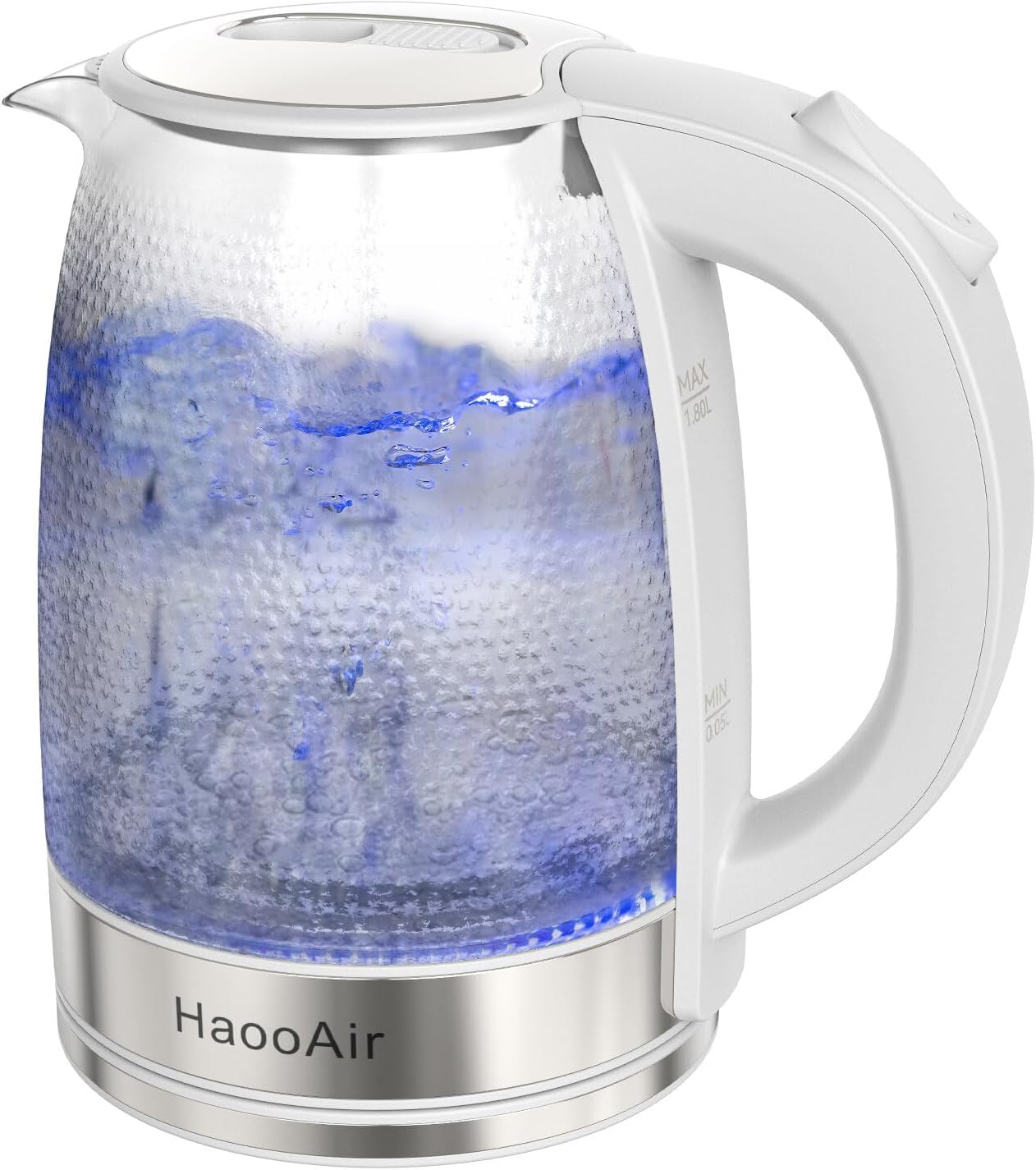 Electric Kettle Hammered Glasses Kettle,Easy to clean Limescale Inner