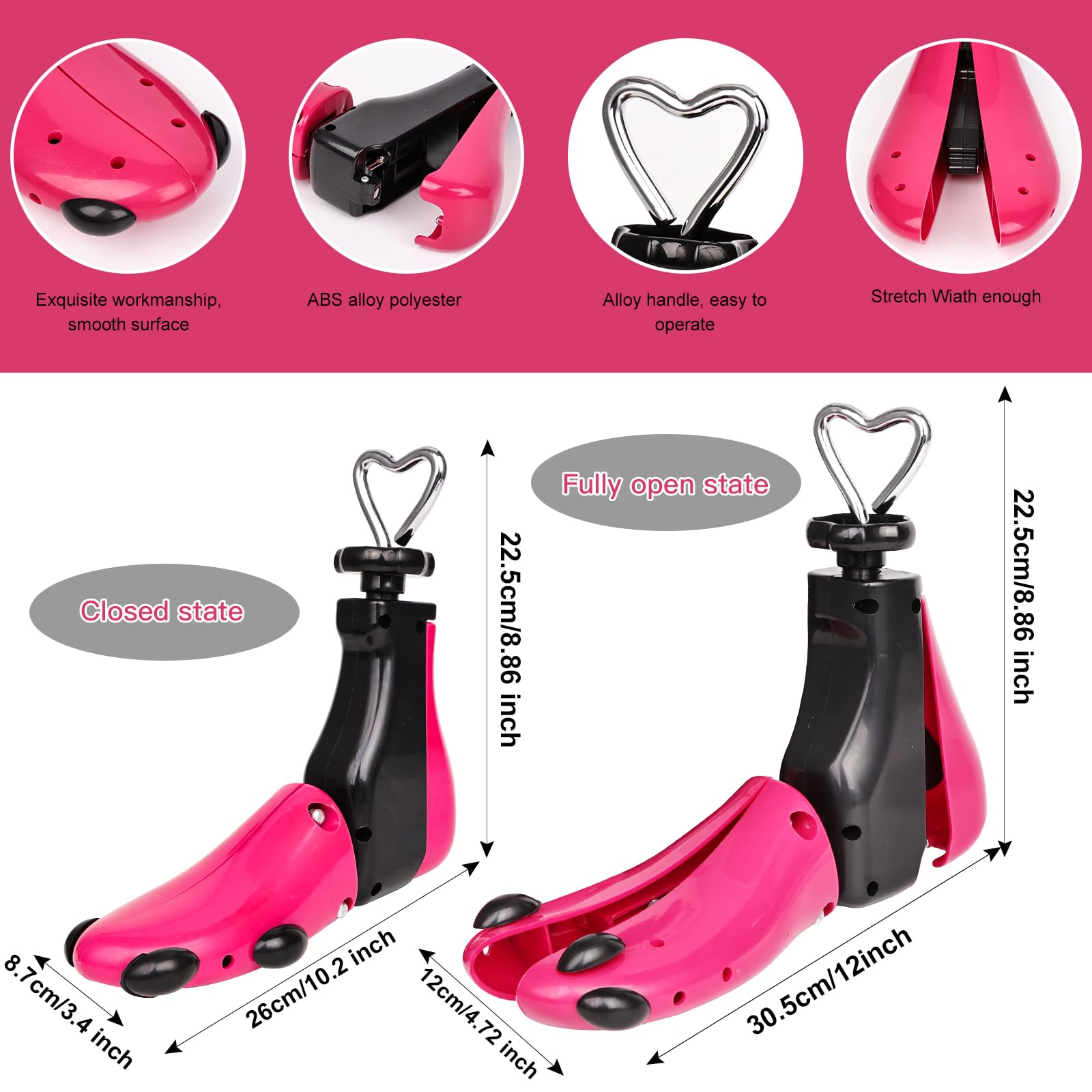 2 Pezzi Allarga Scarpe Donna Uomo, Regolabile Lunghezza e Larghezza Allargatore per Scarpe, Allargascarpe Professionale per Stivali, Sneakers, Scarpe da Ginnastica, Scarpe da Trekking