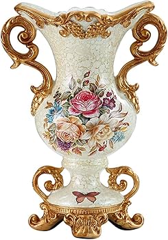 Amazon｜花瓶 豪華なヨーロッパの樹脂花瓶立体干しFowers