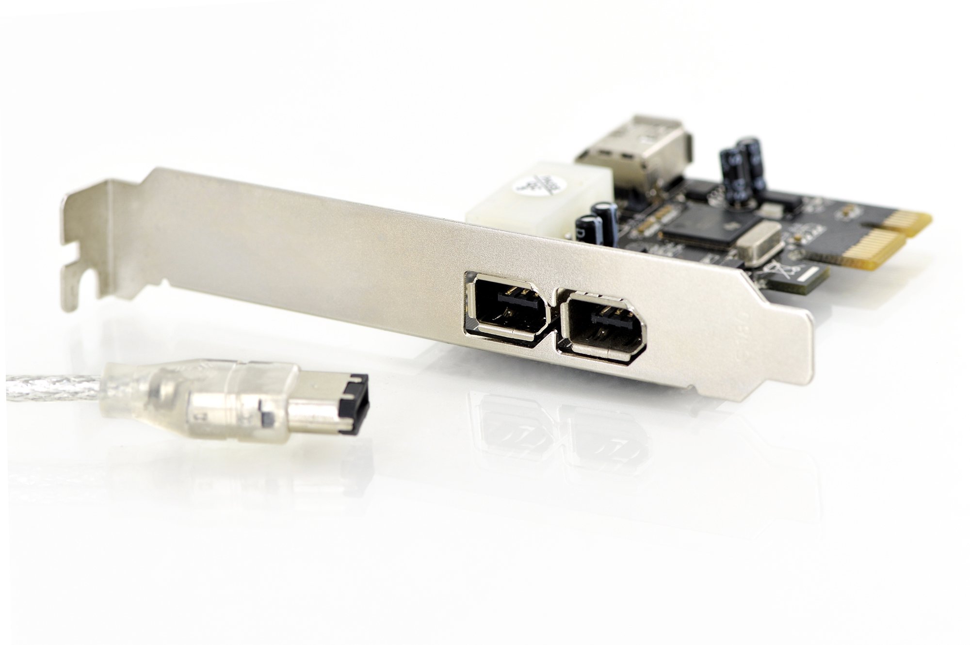 DIGITUS Tarjeta de Interfaz, PCIe, Firewire 400, 3 Puertos (2 externos / 1 internos), IEEE 1394a, chipset TI XIO2200A