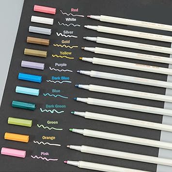 Acrylic Paint Pens Tone Marker Set For Rock Painting, Canvas, Mugs, Glass, Plastic, Wood, Metal, Fabric, Scrapbooking, Most Surfaces. Quick Drying Waterbased 12 colors
