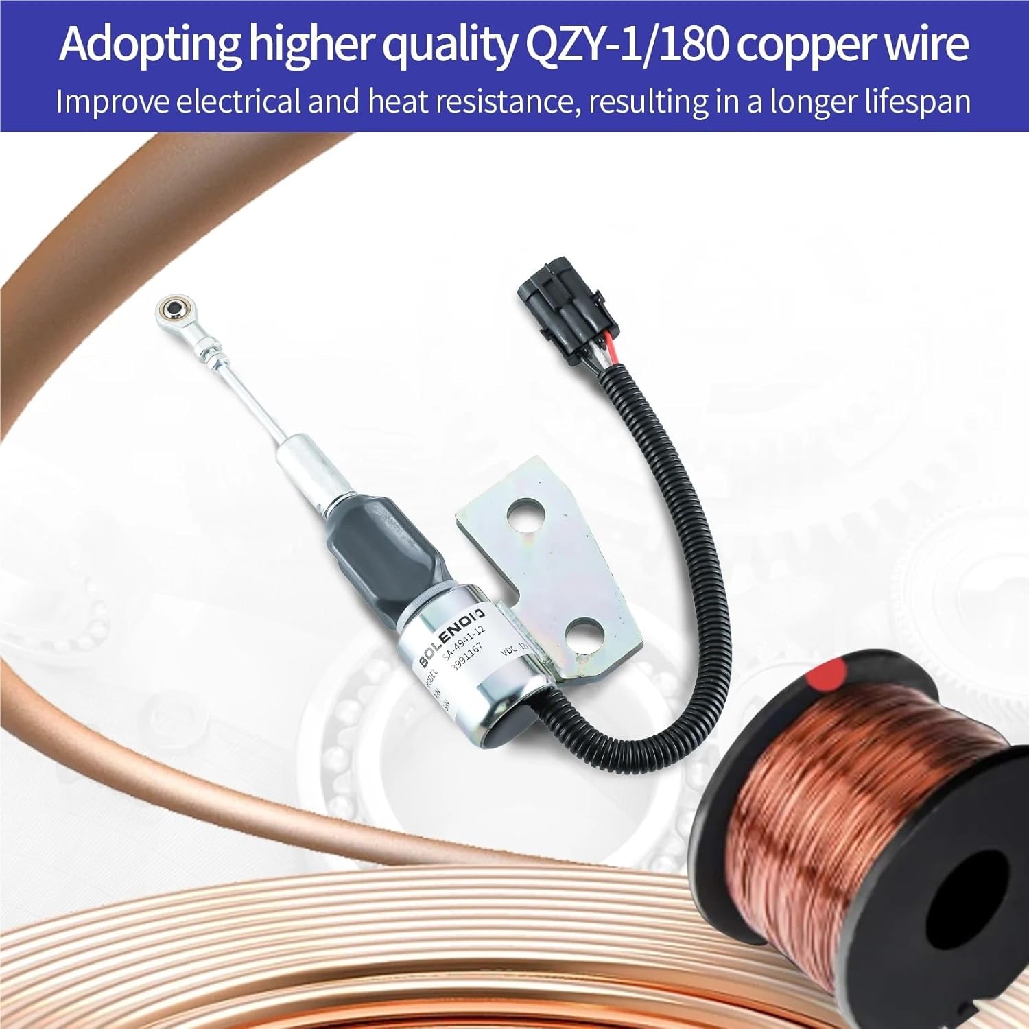 3991167 Fuel Shut Off Solenoid 1703-3304 3964627 SA-4941-12 J991167 for Engine 4BT 5.9L R220-5 12VDC