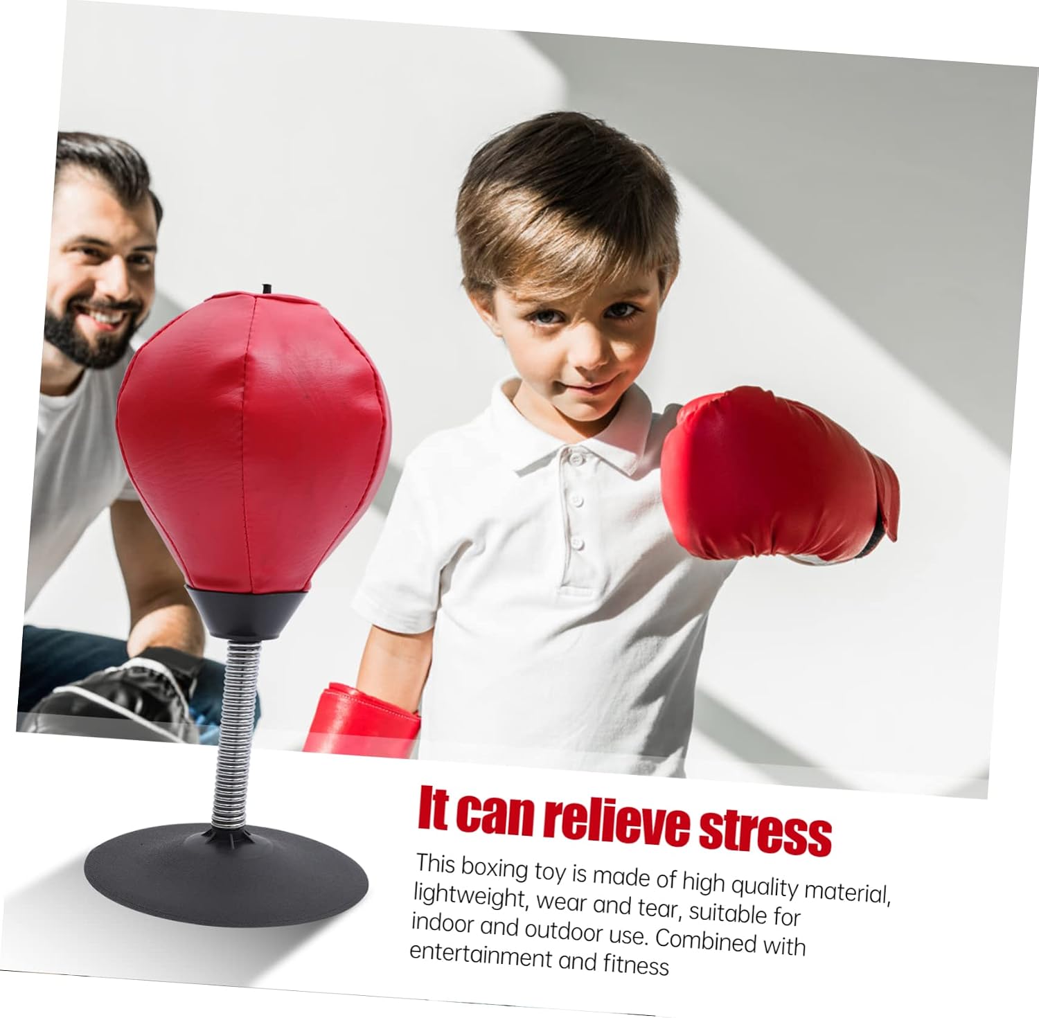 BESPORTBLE Freestanding Speed Ball Punching Bag for Kids and Adults Desktop Boxing Toy Indoor Exercise Stress Relief Height Adjustable Pump