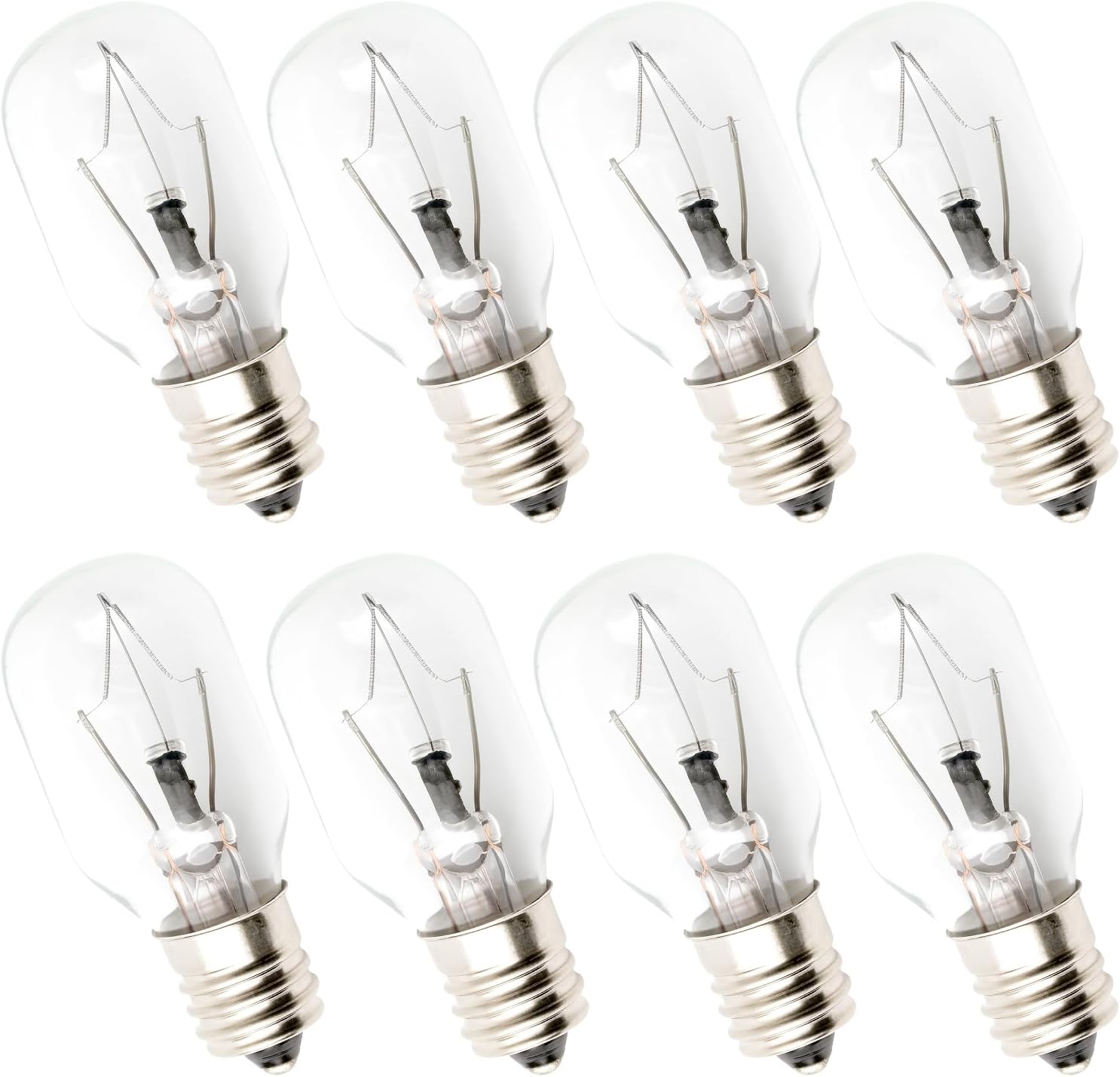 SATONA E12 T20 25W Incandescent Bulbs for Salt Lamp 120V - Warm White Light 2700K, 150lm - Perfect for Himalayan Salt Lamps & Baskets, Scentsy Plug-in & Wax Warmers, Night Lights (Pack 8)