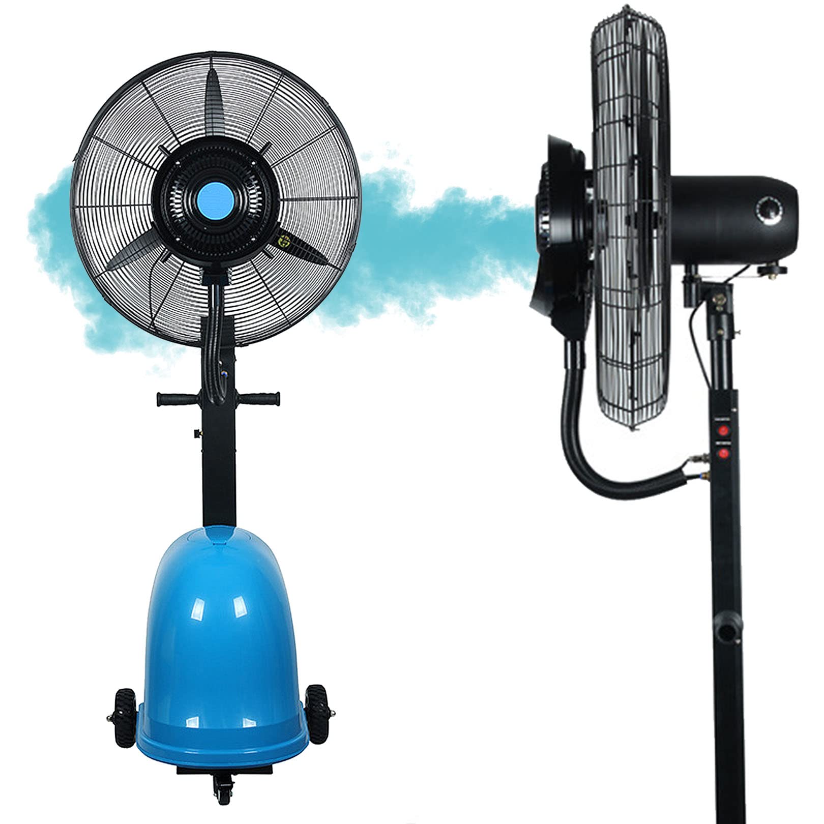 JKJZSALJ Outdoor Fan Misters For Cooling,3 Speed Setting Pedestal Misting Fan With 90°Oscillation,Cool Your Shop,Garage,Barn Or Workspace