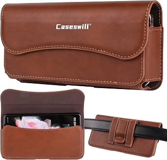 for Nubia Red Magic 11 Pro+ Plus Case Premium Leather Phone ID Card Carrying Pouch with Belt Clip Holster Brown