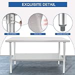 HARDURA Stainless Steel Work Table 24x60 Inch NSF Commercial Heavy-Gauge Cylindrical Legs & Storage Shelf Industrial Prep Table