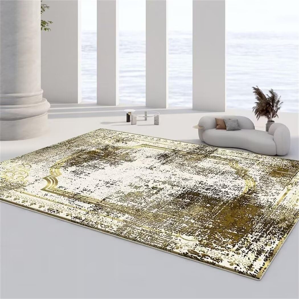 Tapis facile d'entretien vert 160x230 cm pour éviter les glissades au salon