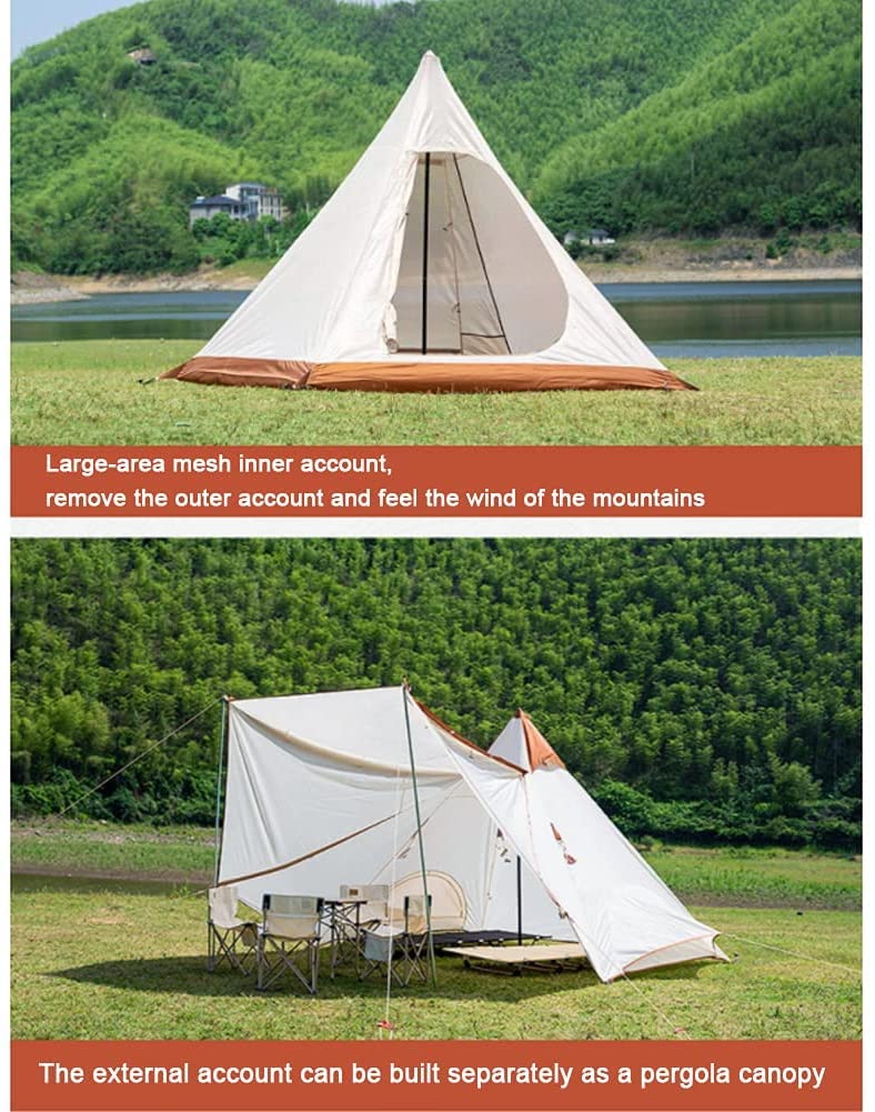 Amazon.co.jp: ファミリーキャンプテント大型防水二重層ピラミッド