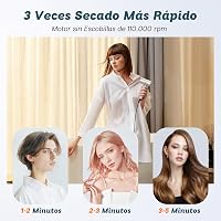 SUPGALIY Mini Ionos Hajszárító Diffúzorral - 1500W, Ultrakönnyű (290g), 4 Hőfokozat, 2 Sebesség, Kíméletes Hajápolás, Utazáshoz Ideális 6