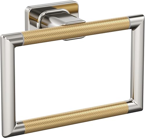 Vista 160 de Amerock BH26615PNBBZ Toallero de níquel pulido/champán dorado Toallero de 24 pulgadas (24.016 in) Esquire Toallero de baño Accesorios