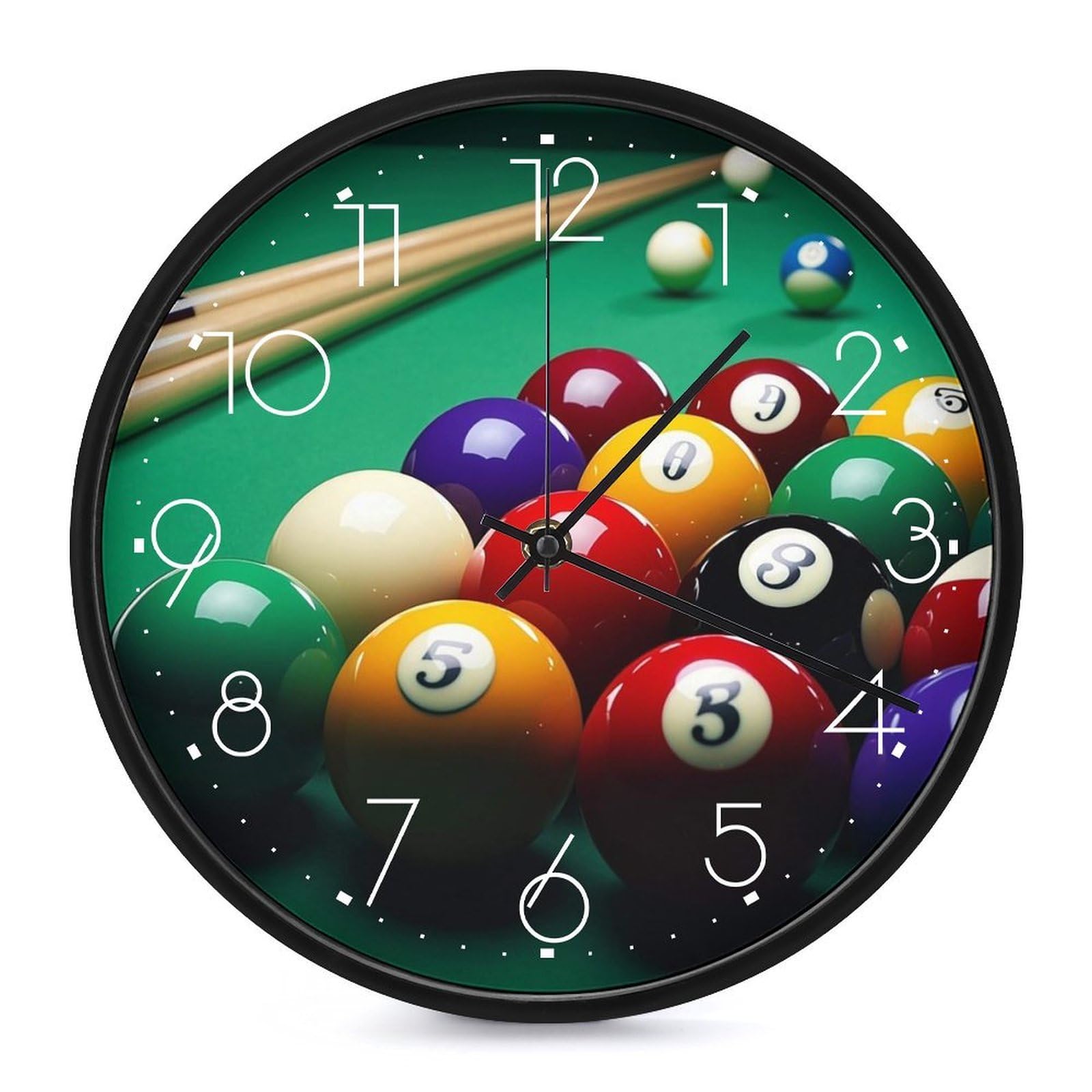 Horloge murale de billard pour salon et cuisine design blanc moderne