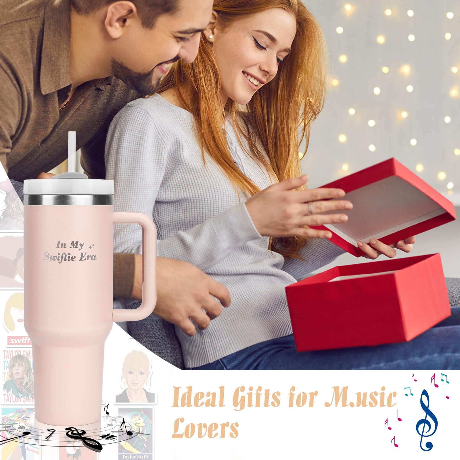 Bicchiere Termico 40oz Acciaio Inossidabile Con Manico - Regalo Per Fan Della Musica - Foto 10