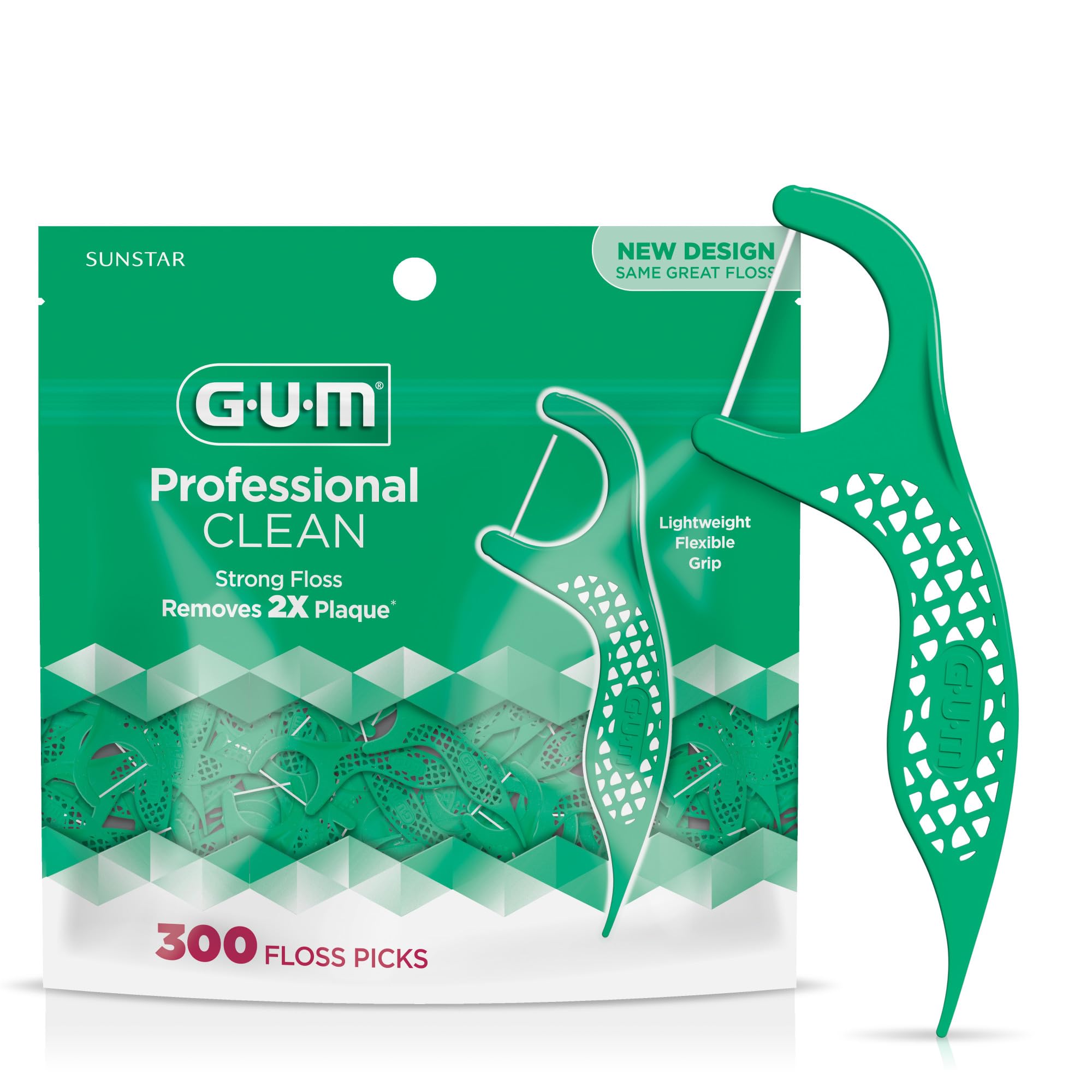 GUM Professional Clean Floss Picks - Extra Strong Shred-Resistant