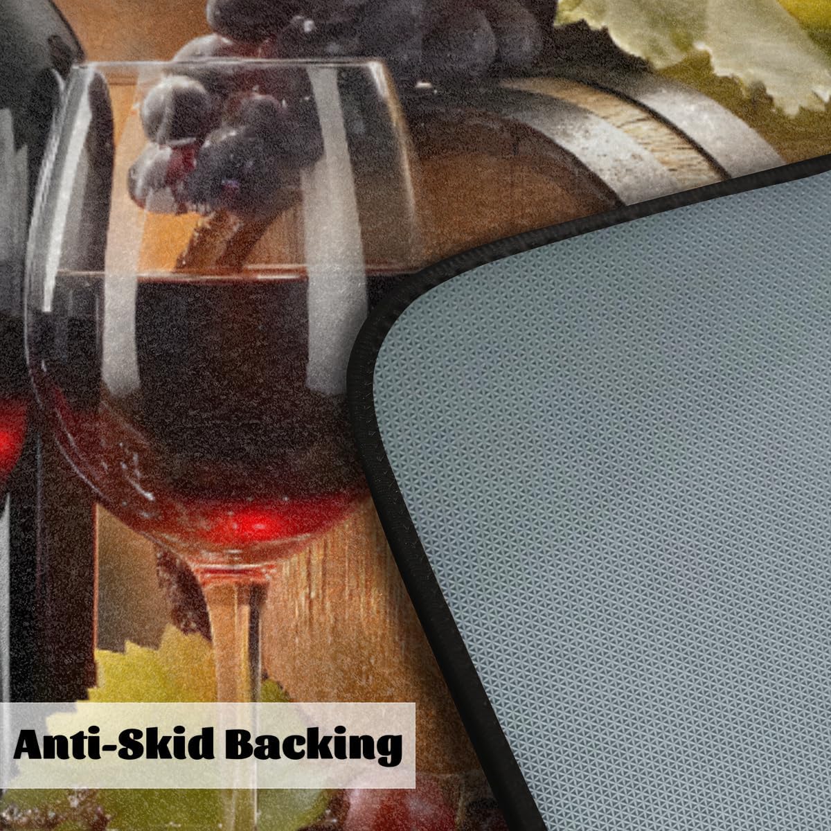 Pardick Wine Kitchen Rugs Anti Fatigue Non-Slip Absorbent Kitchen Mat | Wine Kitchen Rug Non-Skid Comfort Floor Rugs Washable Mat Kitchen Carpet for Home Sink Laundry Decor 39x20 in
