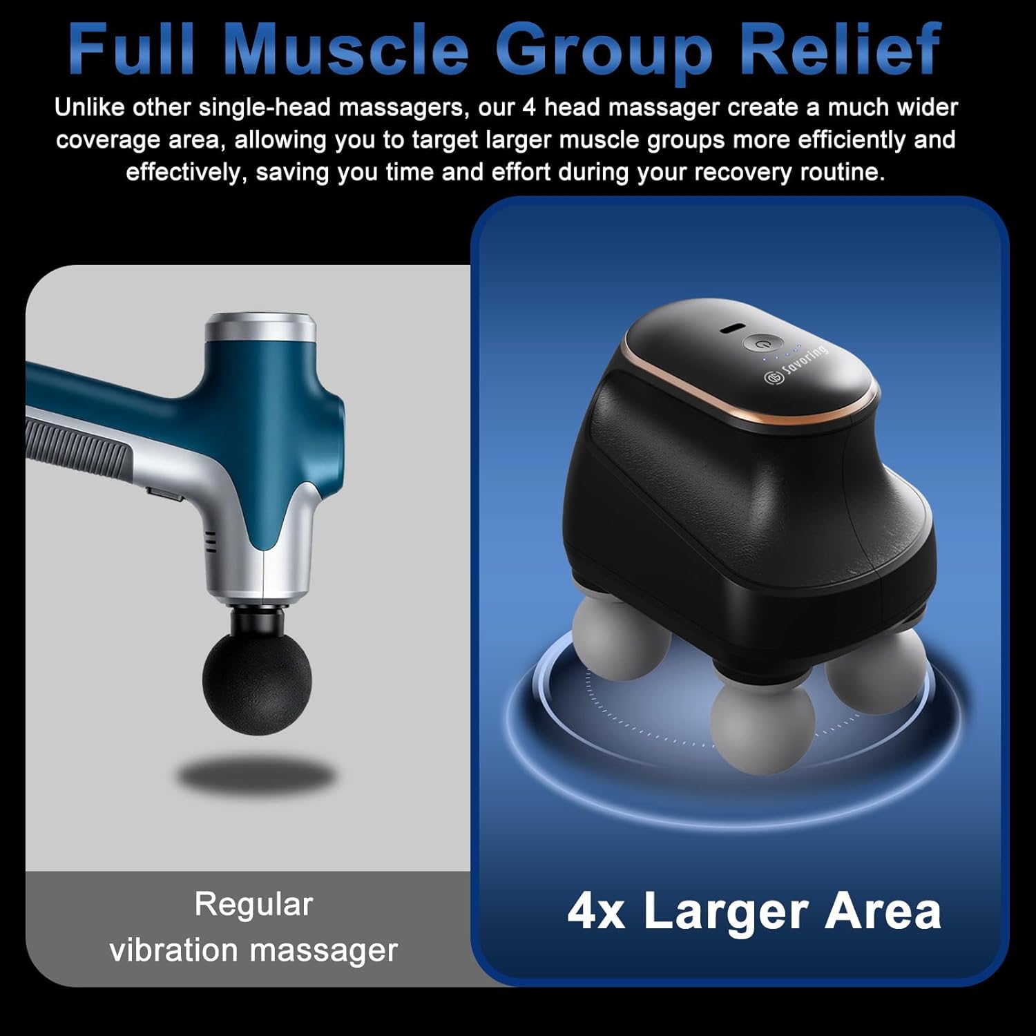 4 Head Massage Gun Deep Tissue, Mini Percussion Muscle Massage Gun for Pain Relief, Portable Electric Muscle Massager with 5 Speeds, 3 Attachments, USB Rechargeable - Ideal Gift for Men & Women - Image 3