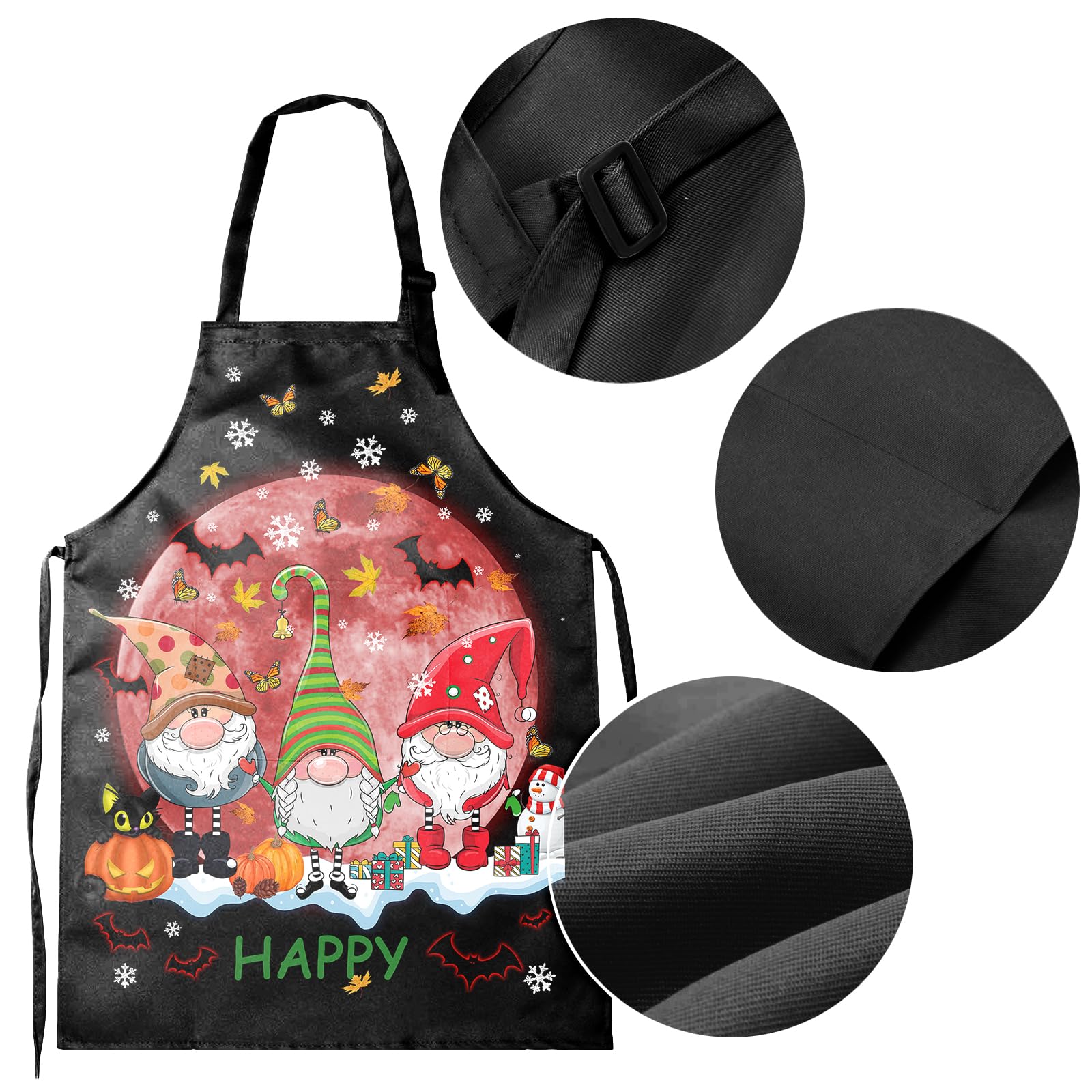 Delantales de gnomos de Navidad para Halloween, Acción de Gracias, delantal de gnomos de Feliz Gracias