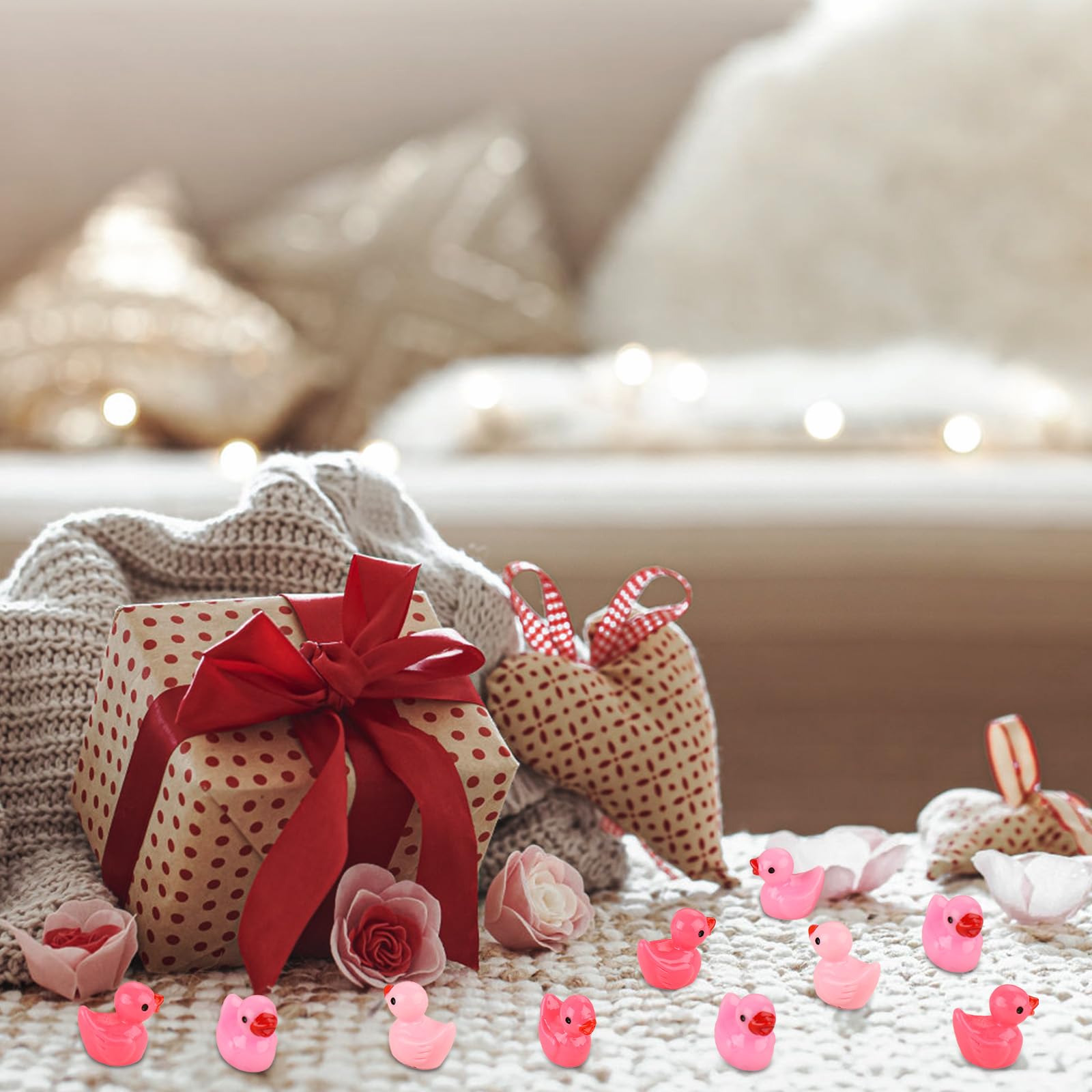 120 Mini Canards En Résine Saint-Valentin – 2 Styles, 4 Couleurs, Figurines Pour Décoration Romantique, Mariage, Maison De Poupée