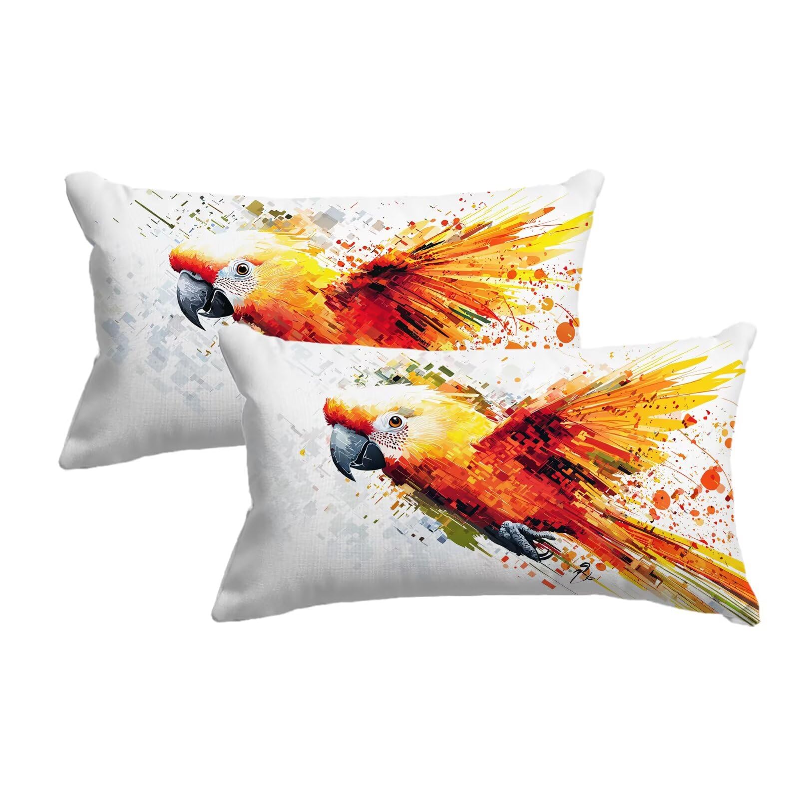 Housse coussin extérieur blanc 40x60 en lin imperméable